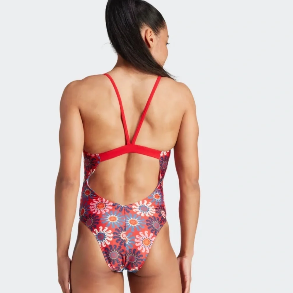 Adidas x Farm Rio Multiclor floral cross back One Piece Bathing Suit Size 12